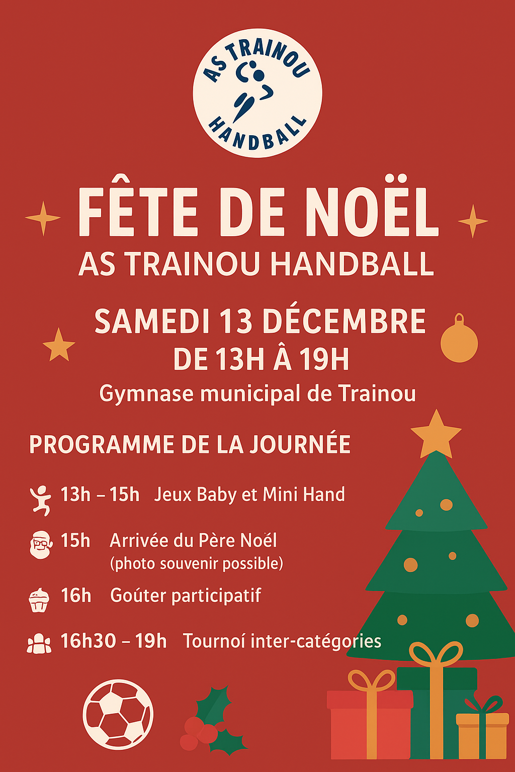 🎄✨ Fête de Noël du Club de Handball de Trainou ✨🎄